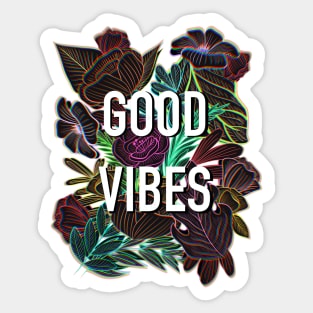 Floral good vibes Sticker